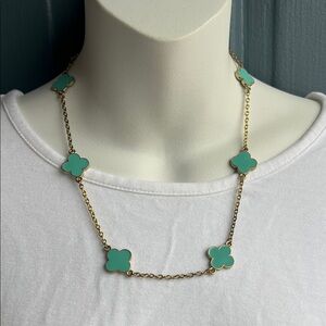 Fornash Green Clover Station Necklace